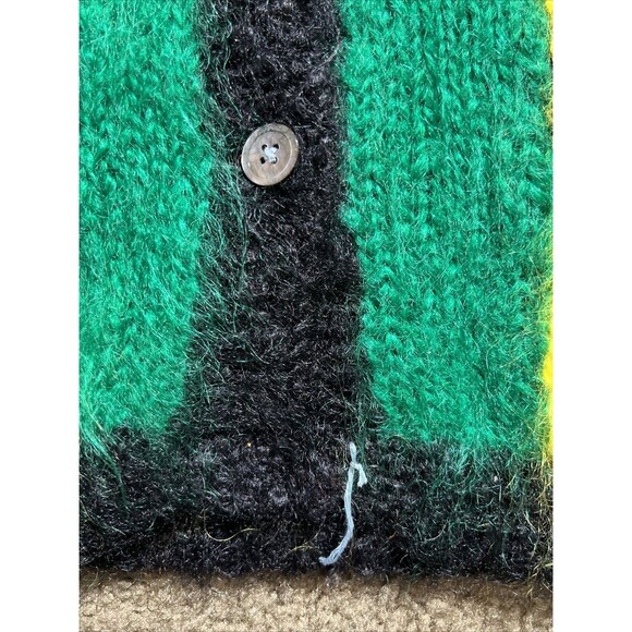 Vintage Classiques Mohair Acrylic Fuzzy Colorful Cardigan Sweater 80s Sz M - Picture 4 of 13